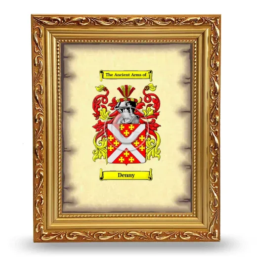 Denny Coat of Arms Framed - Gold