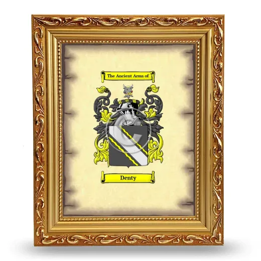 Denty Coat of Arms Framed - Gold