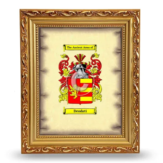 Deodati Coat of Arms Framed - Gold