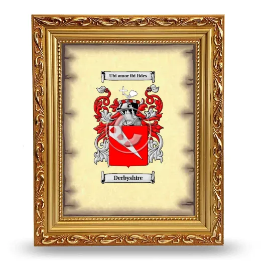 Derbyshire Coat of Arms Framed - Gold