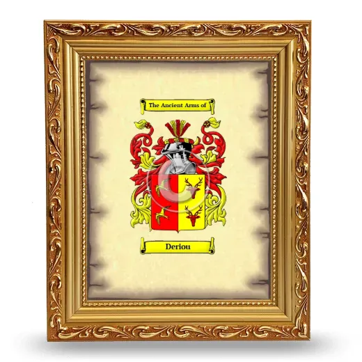 Deriou Coat of Arms Framed - Gold