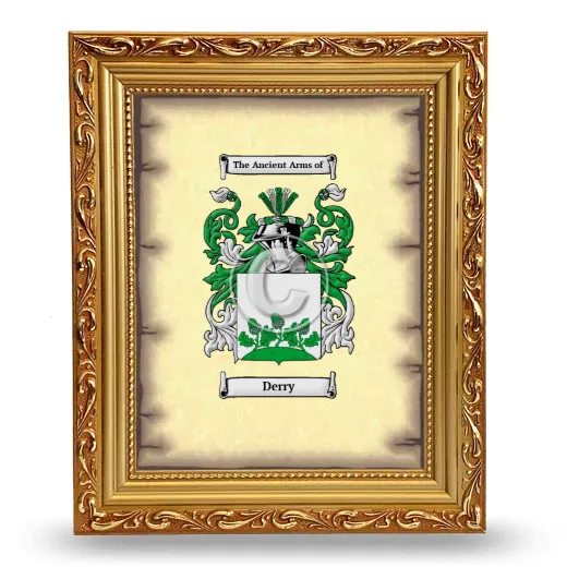 Derry Coat of Arms Framed - Gold