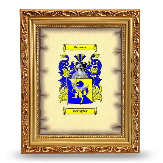Deruyter Coat of Arms Framed - Gold