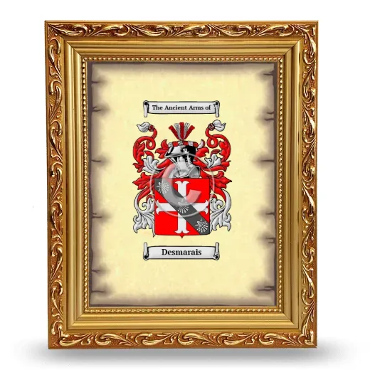 Desmarais Coat of Arms Framed - Gold
