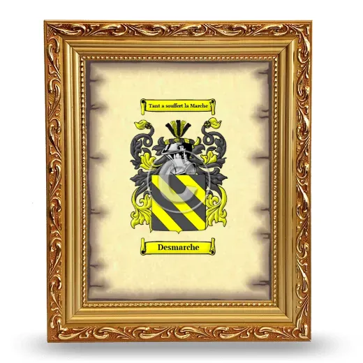 Desmarche Coat of Arms Framed - Gold