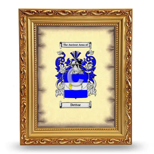 Dettor Coat of Arms Framed - Gold