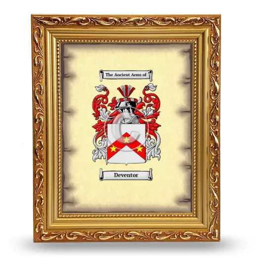 Deventor Coat of Arms Framed - Gold