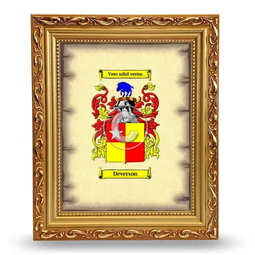 Deverson Coat of Arms Framed - Gold