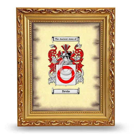 Devio Coat of Arms Framed - Gold