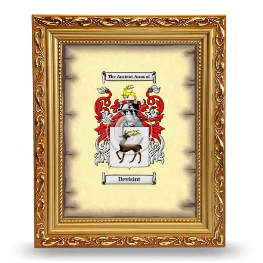 Devisint Coat of Arms Framed - Gold