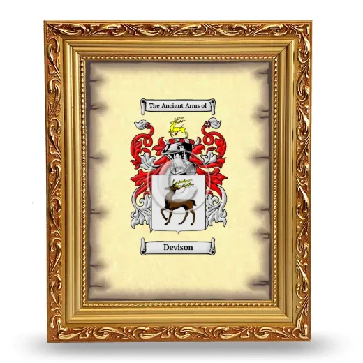 Devison Coat of Arms Framed - Gold