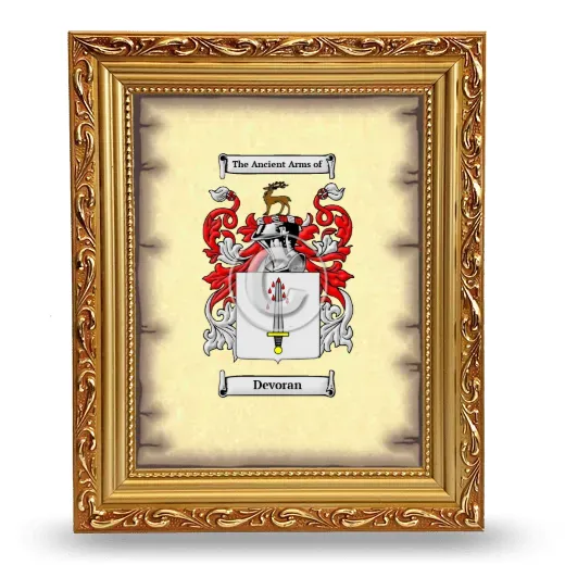 Devoran Coat of Arms Framed - Gold