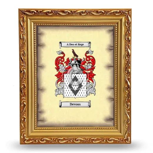Devoss Coat of Arms Framed - Gold