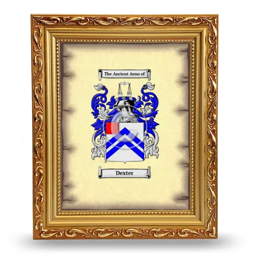 Dexter Coat of Arms Framed - Gold