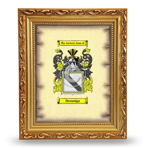 Dezuniga Coat of Arms Framed - Gold