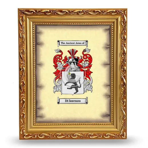 Di lorenzo Coat of Arms Framed - Gold