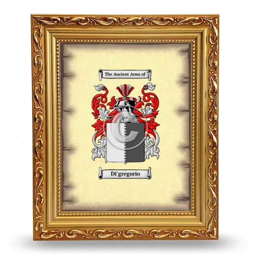 Di'gregorio Coat of Arms Framed - Gold