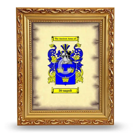 Di-napoli Coat of Arms Framed - Gold