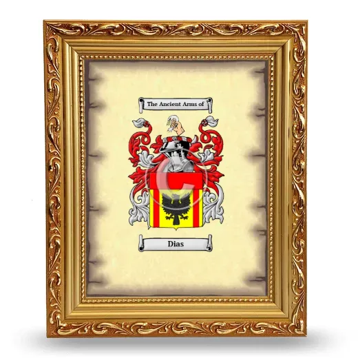 Dias Coat of Arms Framed - Gold