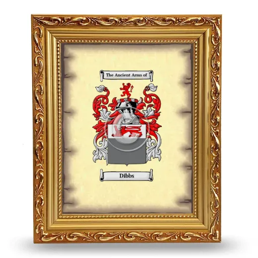 Dibbs Coat of Arms Framed - Gold