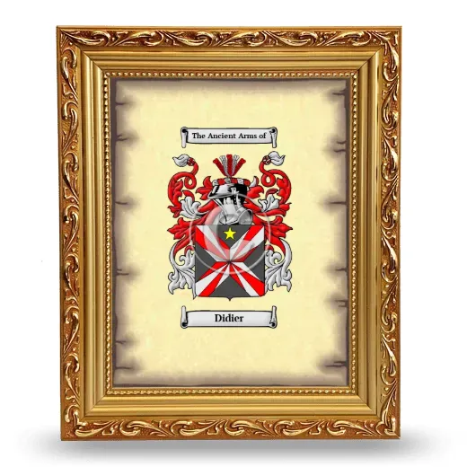 Didier Coat of Arms Framed - Gold