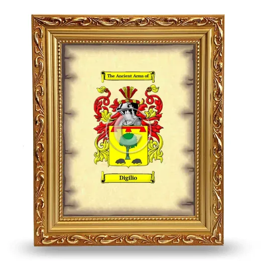 Digilio Coat of Arms Framed - Gold