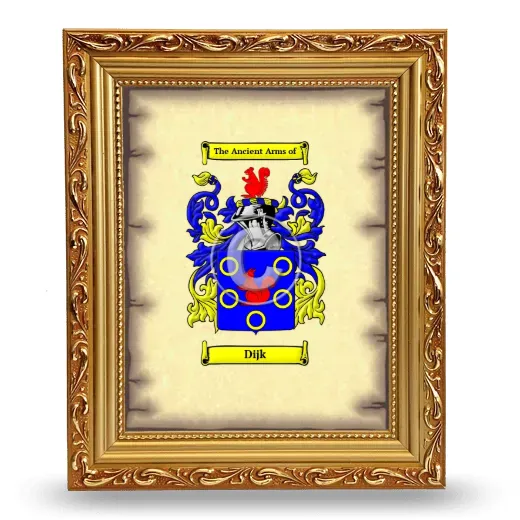 Dijk Coat of Arms Framed - Gold