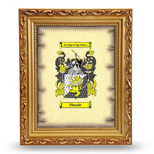 Dimake Coat of Arms Framed - Gold