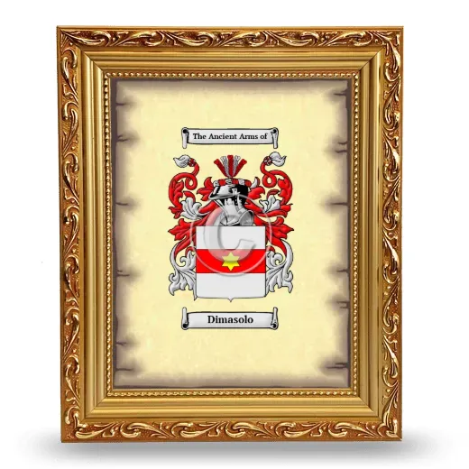 Dimasolo Coat of Arms Framed - Gold
