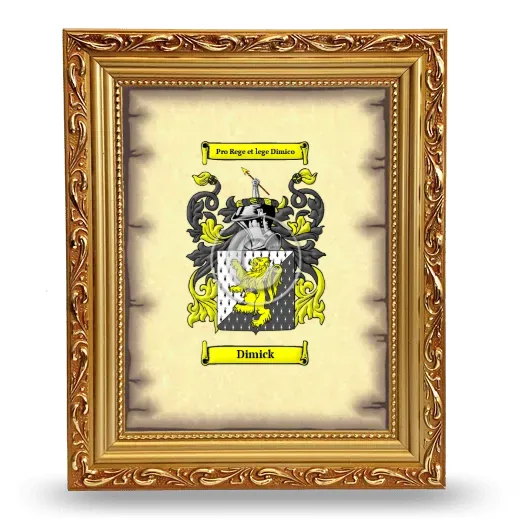 Dimick Coat of Arms Framed - Gold