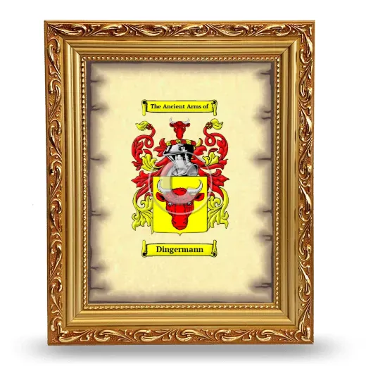 Dingermann Coat of Arms Framed - Gold