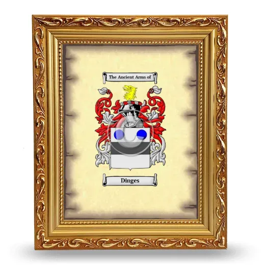 Dinges Coat of Arms Framed - Gold