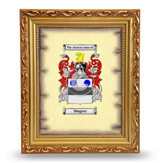 Dingess Coat of Arms Framed - Gold