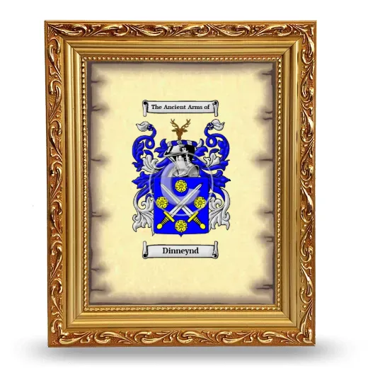 Dinneynd Coat of Arms Framed - Gold