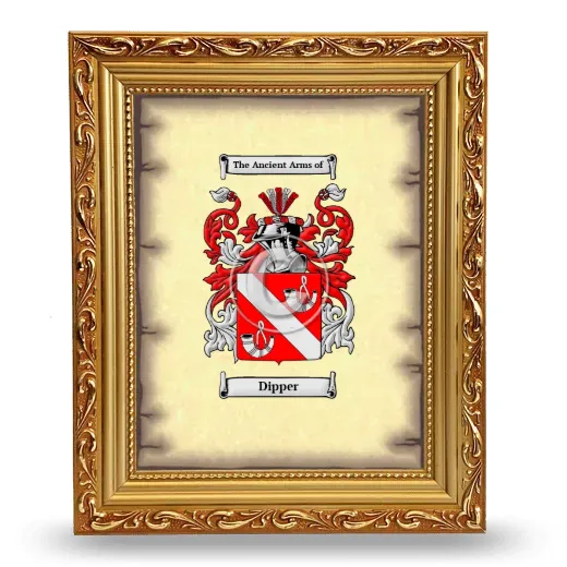 Dipper Coat of Arms Framed - Gold
