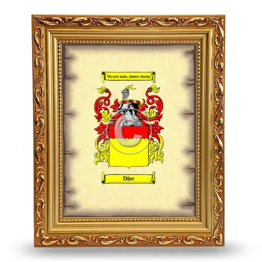 Dire Coat of Arms Framed - Gold