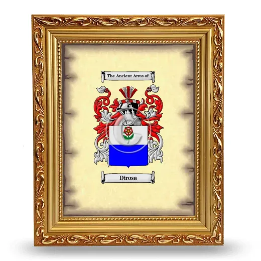 Dirosa Coat of Arms Framed - Gold