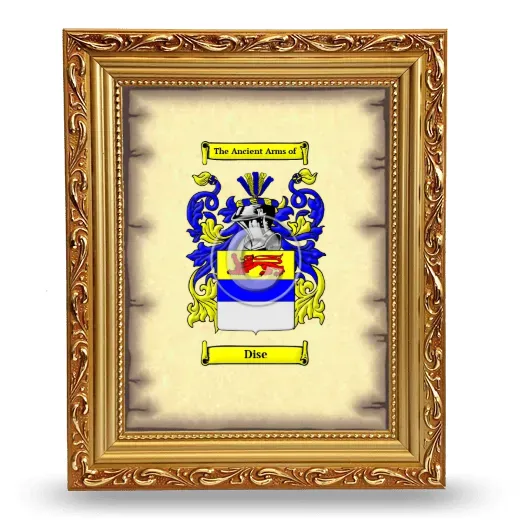 Dise Coat of Arms Framed - Gold