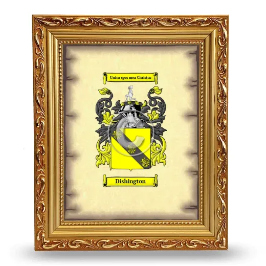 Dishington Coat of Arms Framed - Gold
