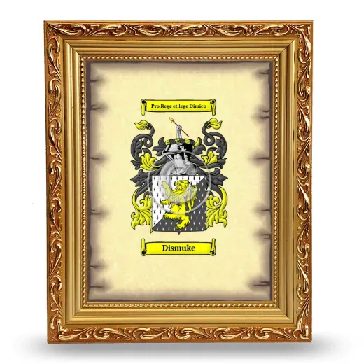Dismuke Coat of Arms Framed - Gold