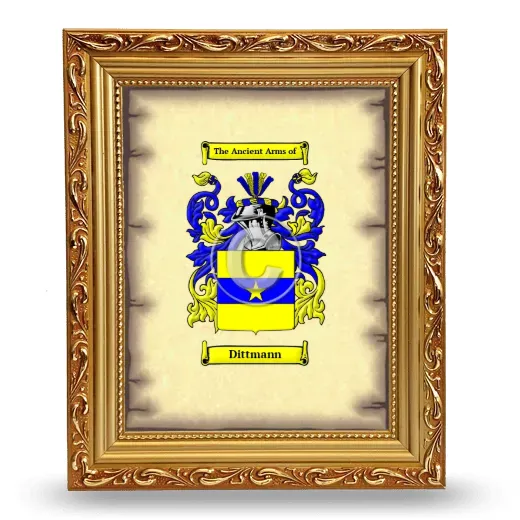 Dittmann Coat of Arms Framed - Gold