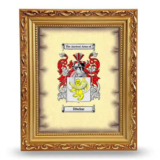 Diwine Coat of Arms Framed - Gold