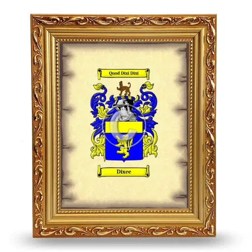 Dixee Coat of Arms Framed - Gold