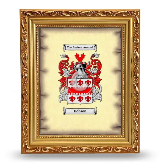 Dobson Coat of Arms Framed - Gold