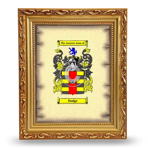 Dodge Coat of Arms Framed - Gold