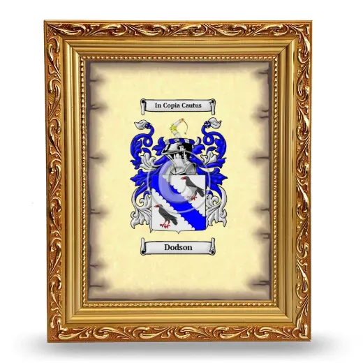 Dodson Coat of Arms Framed - Gold