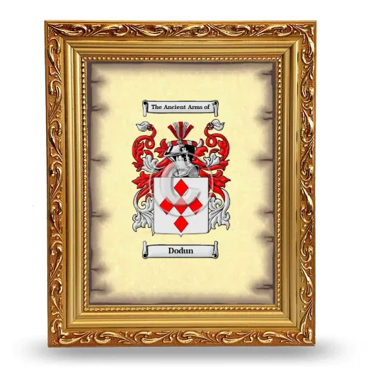 Dodun Coat of Arms Framed - Gold