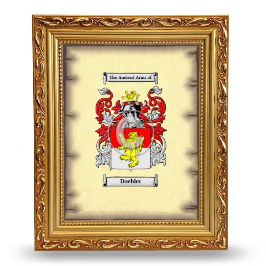 Doebler Coat of Arms Framed - Gold