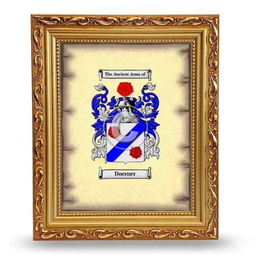 Doerner Coat of Arms Framed - Gold