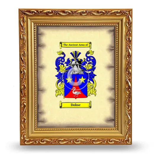 Dohse Coat of Arms Framed - Gold